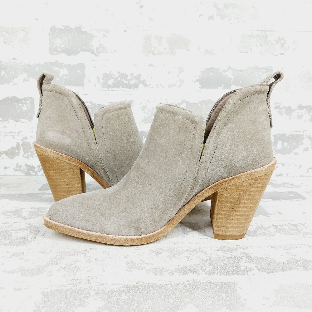New Jeffery Campbell Rosalee Suede Square Toe Grey Ankle Boots W269 - Picture 5 of 13